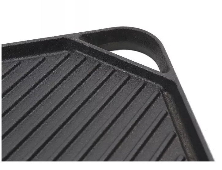 Square Cast Iron Griddle Grill Sizzling Plate