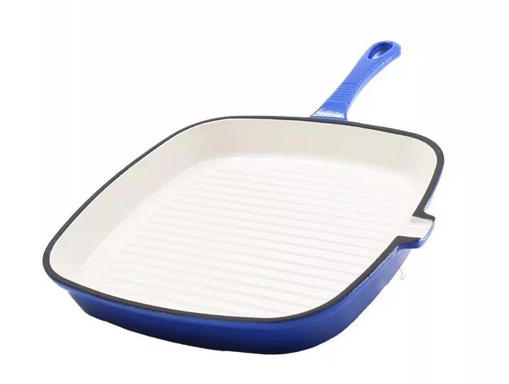 Enamel Cast Iron Square Griddle Grill Pan