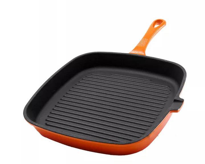 Enamel Cast Iron Square Griddle Grill Pan