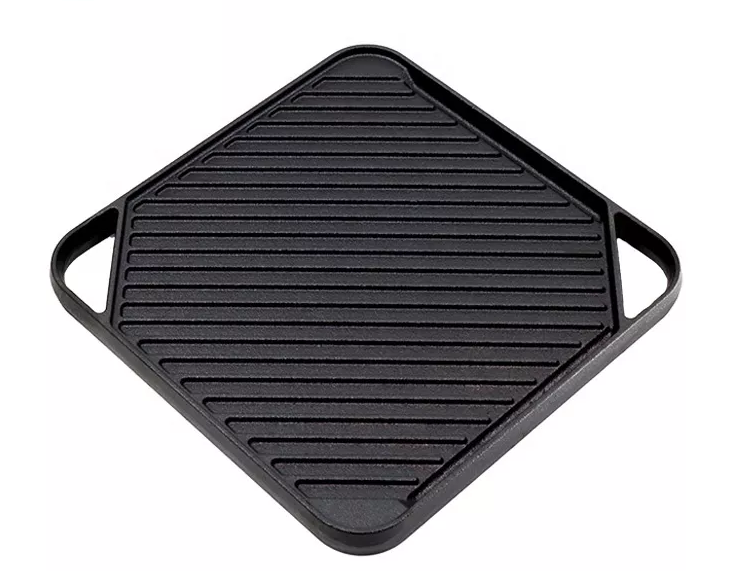 Square Cast Iron Griddle Grill Sizzling Plate